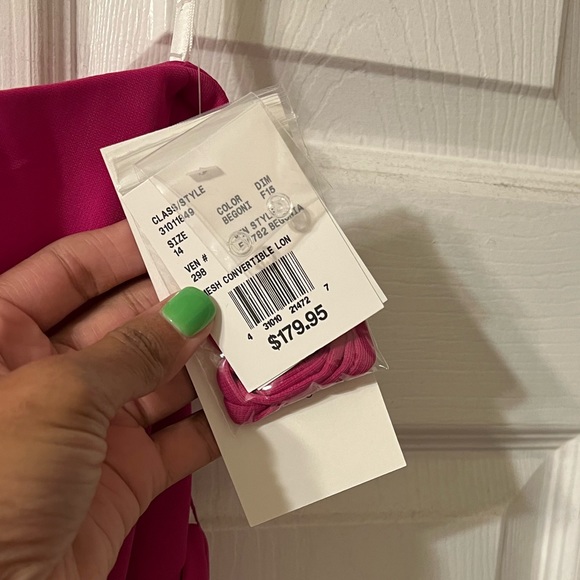 Davids Bridal Versa Convertible Mesh Dresses F15782 color Begoni - Picture 3 of 10